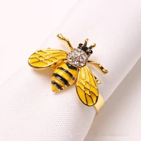 10pcsspot zinc alloy golden creative bee napkin ring table decoration for cocktail party western food holiday jewelry