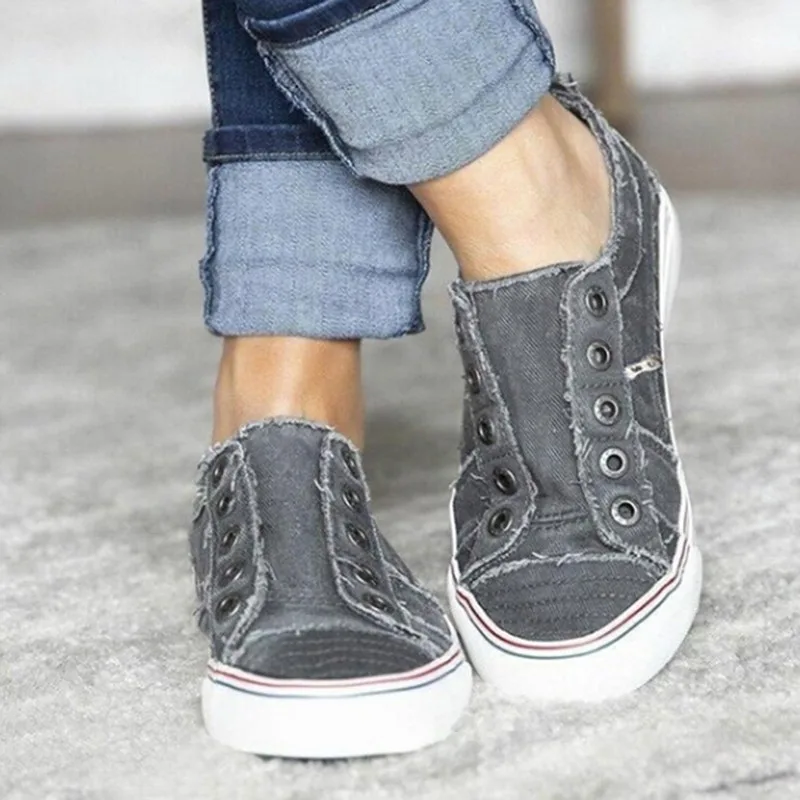 

6 Colors Women Comfort Canvas Sneakers Daily Slip-on Flat Shoes Luxury Shoes Women Designers Loafers Zapatos De Mujer Flats Shoe