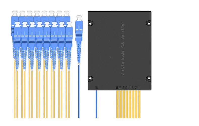 SC/ UPC 1x16 PLC Fiber optical splitter single mode with SC connector FTTH ABS optic box