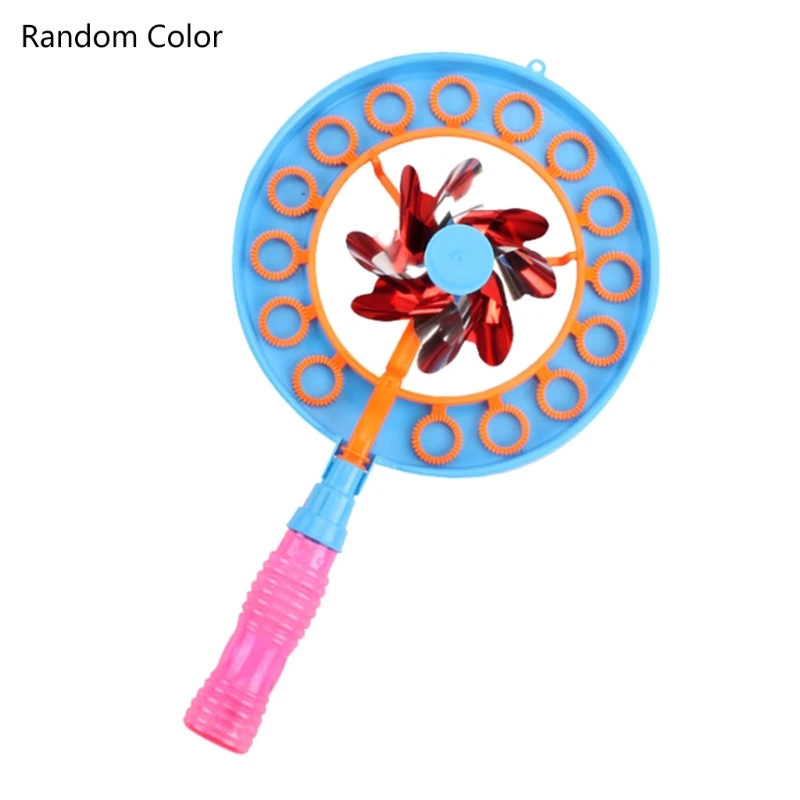 

T8ND Windmill Bubble Wand Manual Bubble Toy with Upgrade 15-Hole Blower Center Pinwheel Outdoor Girls Summer Toy Great Gift