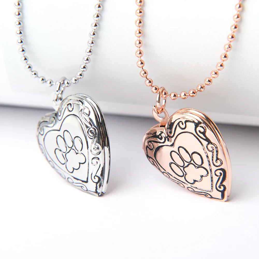 Ожерелье с изображением собачьей лапы фоторамка животными золотой серебряный