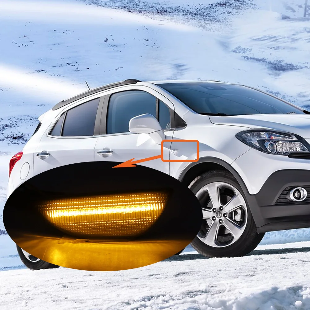 

2PCS Smoked LED Side Marker Turn Signal Indicator Light Lamp For OPEL Mokka 2013-2016 Mokka X 2016-2019 Chevrolet Trax 2013-2019