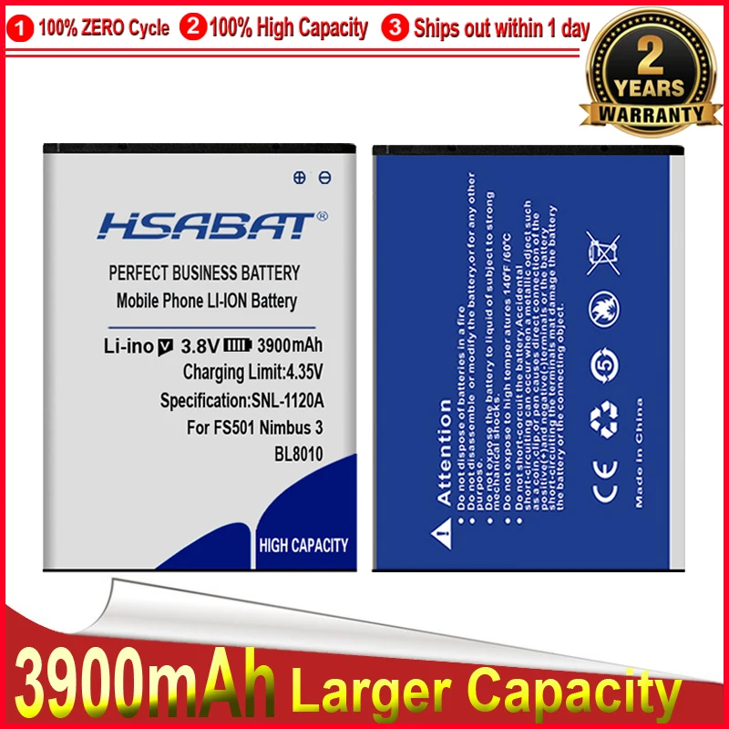 Аккумулятор HSABAT 3900 мАч BL8010 для Fly FS501 BL 8010 Nimbus 3|battery for|battery for flybattery 2500mah |
