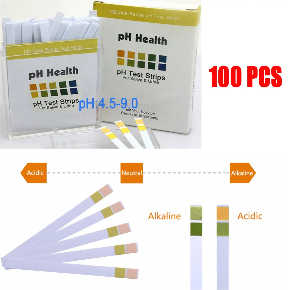 

100pcs 4.5-9.0 PH Range PH Test Paper For Measure Inspect Saliva&Urine