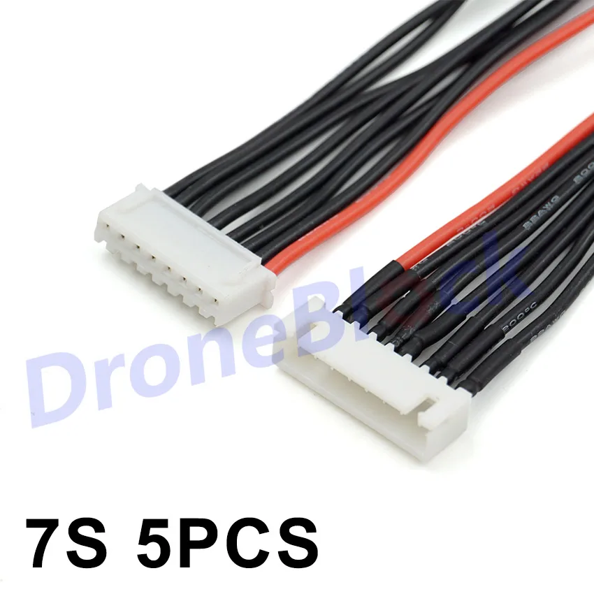 7S 5 шт. LiPo батарея зарядки расширенная линия/провода/разъем 22AWG 200 мм JST-XH балансировки силиконовый кабель 2S 3S 4S 5S 6S 7S 8S - Цвет: 7S