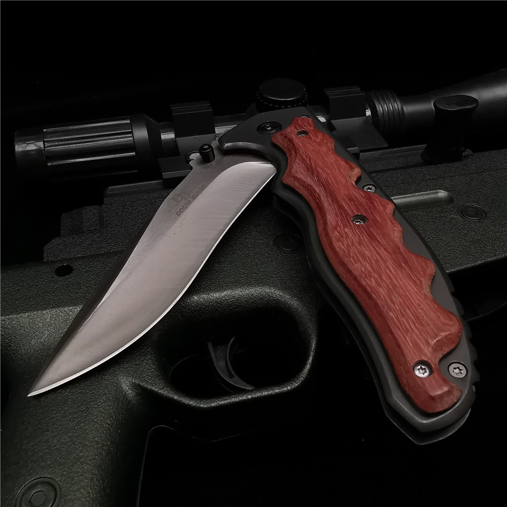 23 см (9 ') 58HRC складной нож для резки труб карманные ножи 8CR15Mov лезвие с деревянной