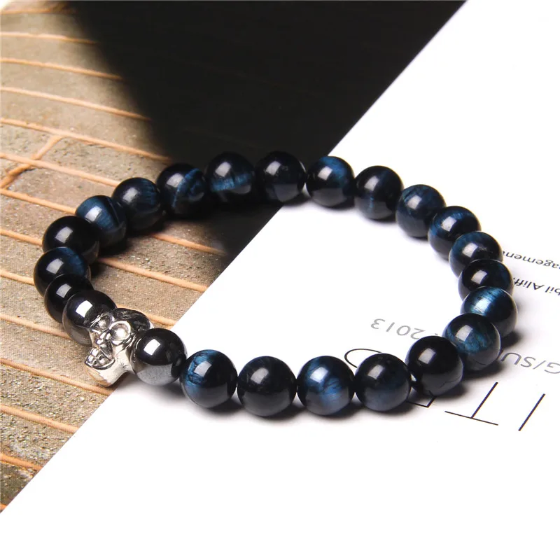 Металлический череп серебряного цвета очаровательный браслет из бисера для