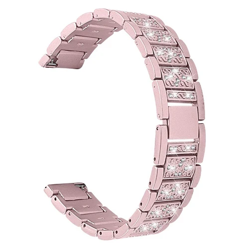 pink gold Женский бриллиантовый ремешок для samsung Galaxy Watch Acive 46 мм/42 мм gear S3/S2 frontier/Classic huawei gt watch band 20 мм 22 мм браслет - Цвет ремешка: pink gold