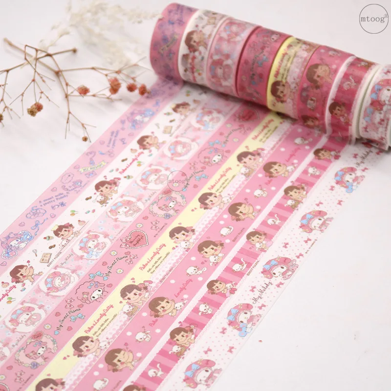 4 шт./лот мультяшная мелодия молоко девушка клейкая декоративная Васи Лента