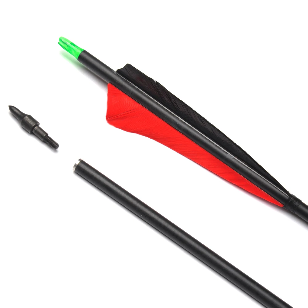Стрелы для стрельбы из лука 85 см 6/12/24 шт. стрелы с индейкой и перьями карбоновая