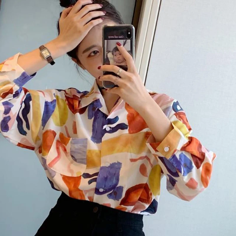 Женская винтажная блузка красивый топ шикарная весенняя одежда 2021 Корейская