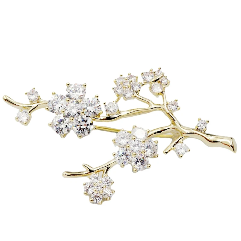 Fashion Plant Zircon Brooch Ladies And Accessories Korean Flower Wedding Jewelry Sweater Shirt Pins | Украшения и аксессуары