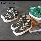 Летние детские спортивные кроссовки, высокие холщовые кроссовки для маленьких девочек, детские Брендовые повседневные кроссовки, сетчатые кроссовки для мальчиков, кроссовки на массивной подошве