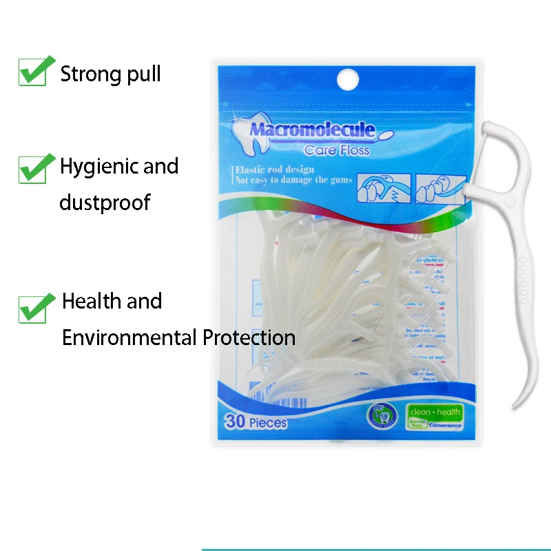 30pcs Teeth Safety Toothpicks Stick Flosser Interdental Brush Oral Care Floss Hygiene Dental Sticks Health Beauty Tools - купить по
