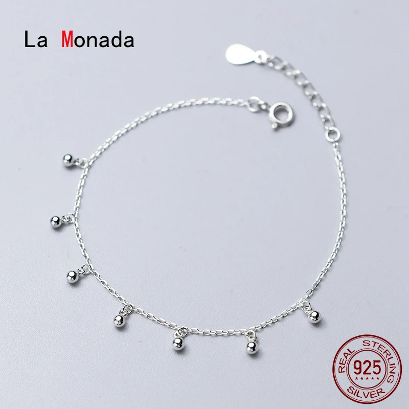

La Monada, изящное серебро 925 пробы, ювелирный браслет, женский, серебряный шар, шарм, минималистские браслеты для женщин, серебро 925 пробы