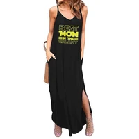 best mom the galaxy sundress womens dresses za 2021 y2k maxi dress sleeveless sling slit loose beach blouse long skirt pocket