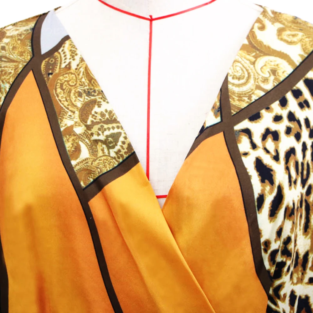 

Woman Dress 2021 Spring Sexy V Neck Flare Sleeve Long Party Dress Women Casual Slim Leopard Print Bandage Ball Gown Maxi Dresses