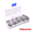 340 шт.компл. M3 Шестигранная головка из нержавеющей стали