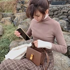 MISHOW осенне-зимний облегающий вязаный свитер женский базовый однотонный теплый пуловер с высоким воротом Топы MX19D5464