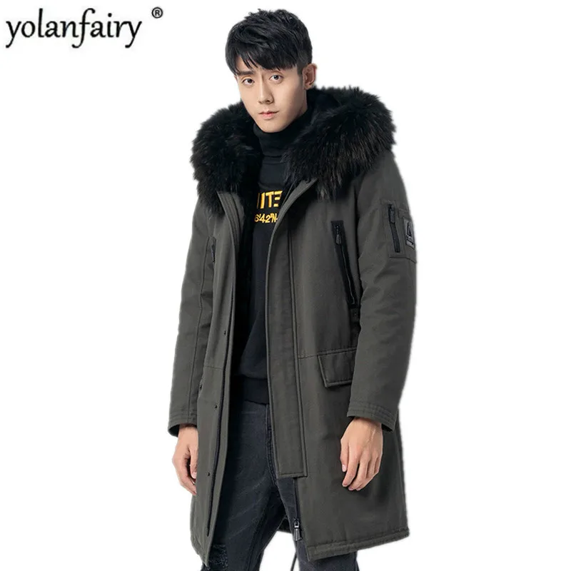 Пальто из натурального меха норки с подкладкой теплая парка мужская зимняя