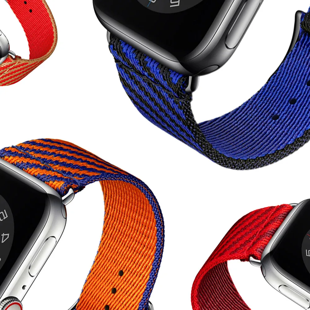 

Ремешок нейлоновый для Apple Watch Band, спортивный браслет для iWatch Series 7 6 SE 5 4 3 2 1, 45 мм 41 мм 40 мм 44 мм 38 мм 42 мм