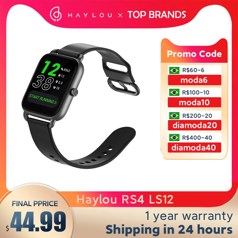  Смарт-часы Haylou RS4 LS12, водостойкие, IP68, 12 режимов 