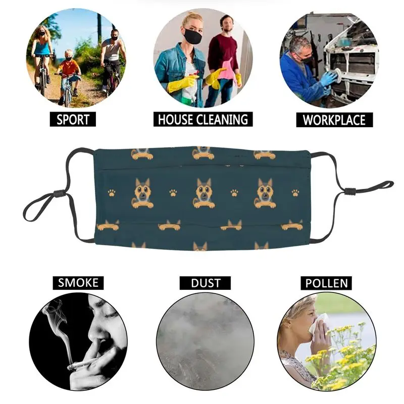 

Breathable Funny German Shepherd Dog Lover Mouth Mask Anti Haze Dust Protection Cover Respirator Mouth Muffle