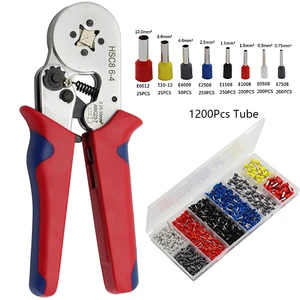 Ручные инструменты, обжимные инструменты, плоскогубцы, электрические трубчатые клеммы, коробка, мини-зажим, набор инструментов с 1200 штук трубки в чехле 0,25-10 мм2