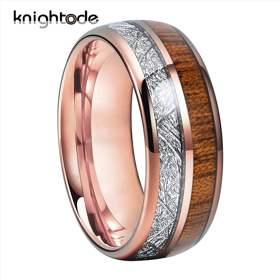 8 мм черный/розовое золото вольфрамовый Карбид свадебный браслет белый