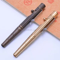 solid brass gel ink pen retro bamboo node bolt action writing tool school office stationery supplies