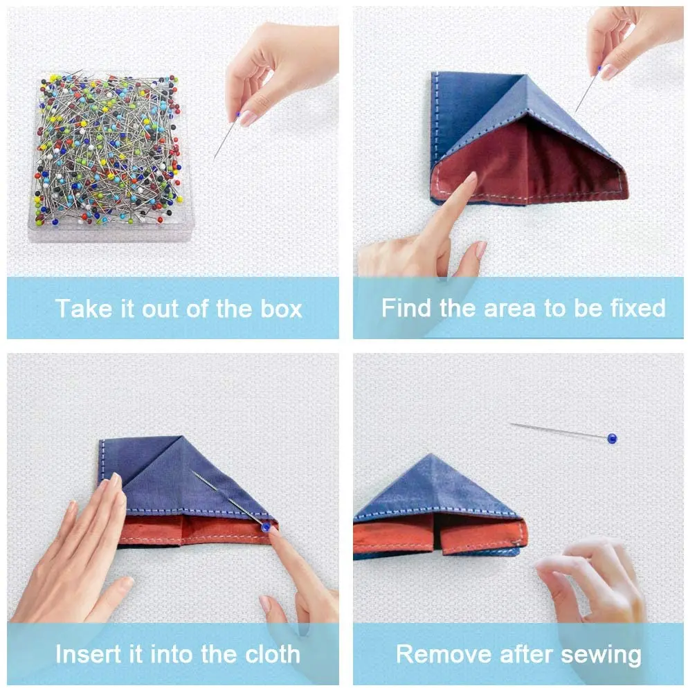 100 шт./корт. 38 мм стеклянные круглые шпильки швейные прямые для ткани Dressmaker сделай