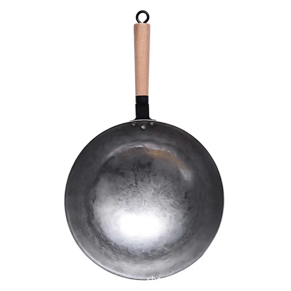 

Pure Chinese style Iron Wok Traditional Handmade Iron Wok Non-stick Pan Non-coating Gas Cooker Cookware High Quality