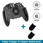 Игровой контроллер Pubg Trigger с 6 пальцами для сотового телефона Android Ios Джойстик для игры Free Fire L1R1 шутер мобильный геймпад охлаждающий вентилятор