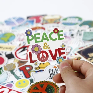 50 шт.лот VSCO стиле мир и любовь Slogen наклейки для автомобилей ноутбука чемодан скейтборд Водонепроницаемый ПВХ наклейка