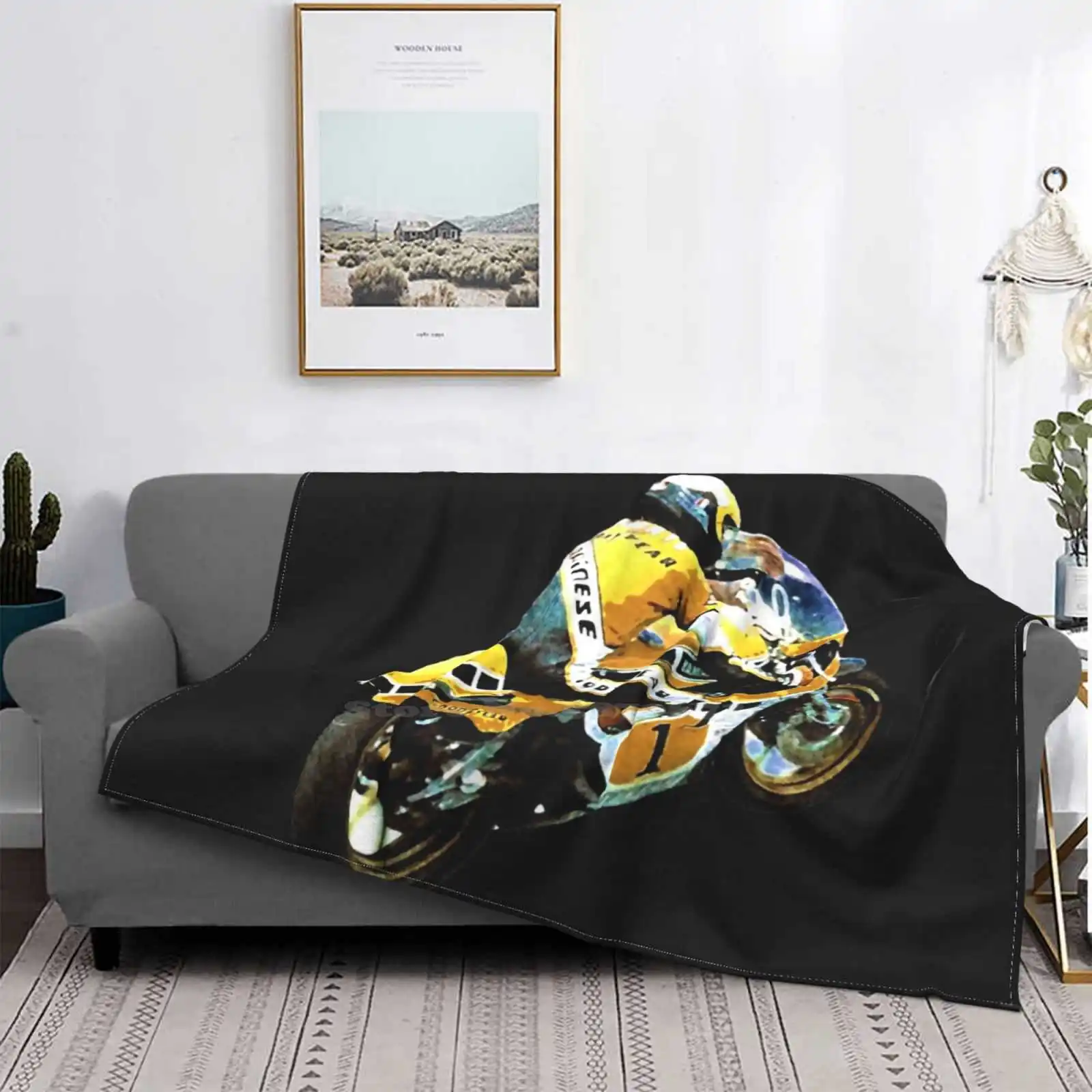 

King Kenny Wheelie Painting Four Seasons Comfortable Warm Soft Throw Blanket King Kenny Kenny Roberts Barry Sheene Randy Mamola