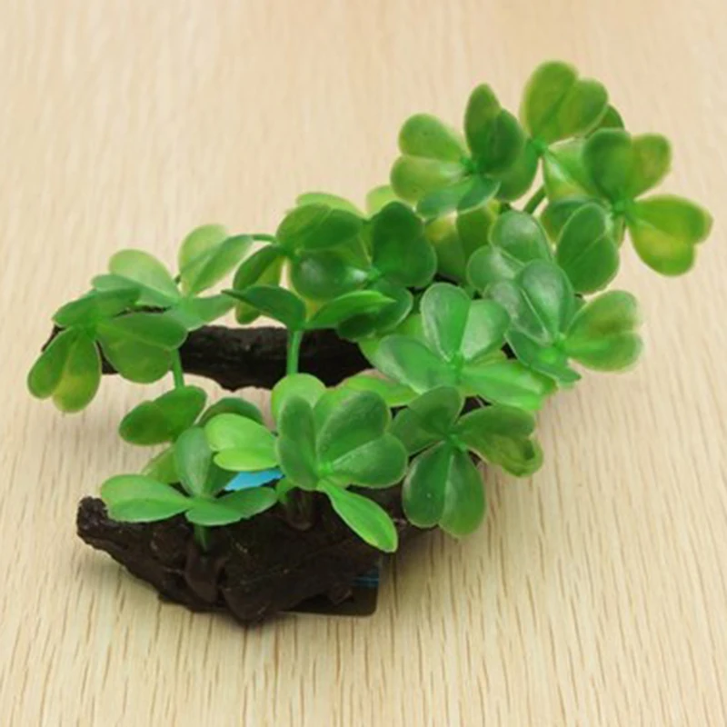 

1pcs Aquarium Artificial Plant with Fake Wood Ornament Decoration Realistic Vivid Fish Tank Decor No Harm to Pet Fish Pet Supply
