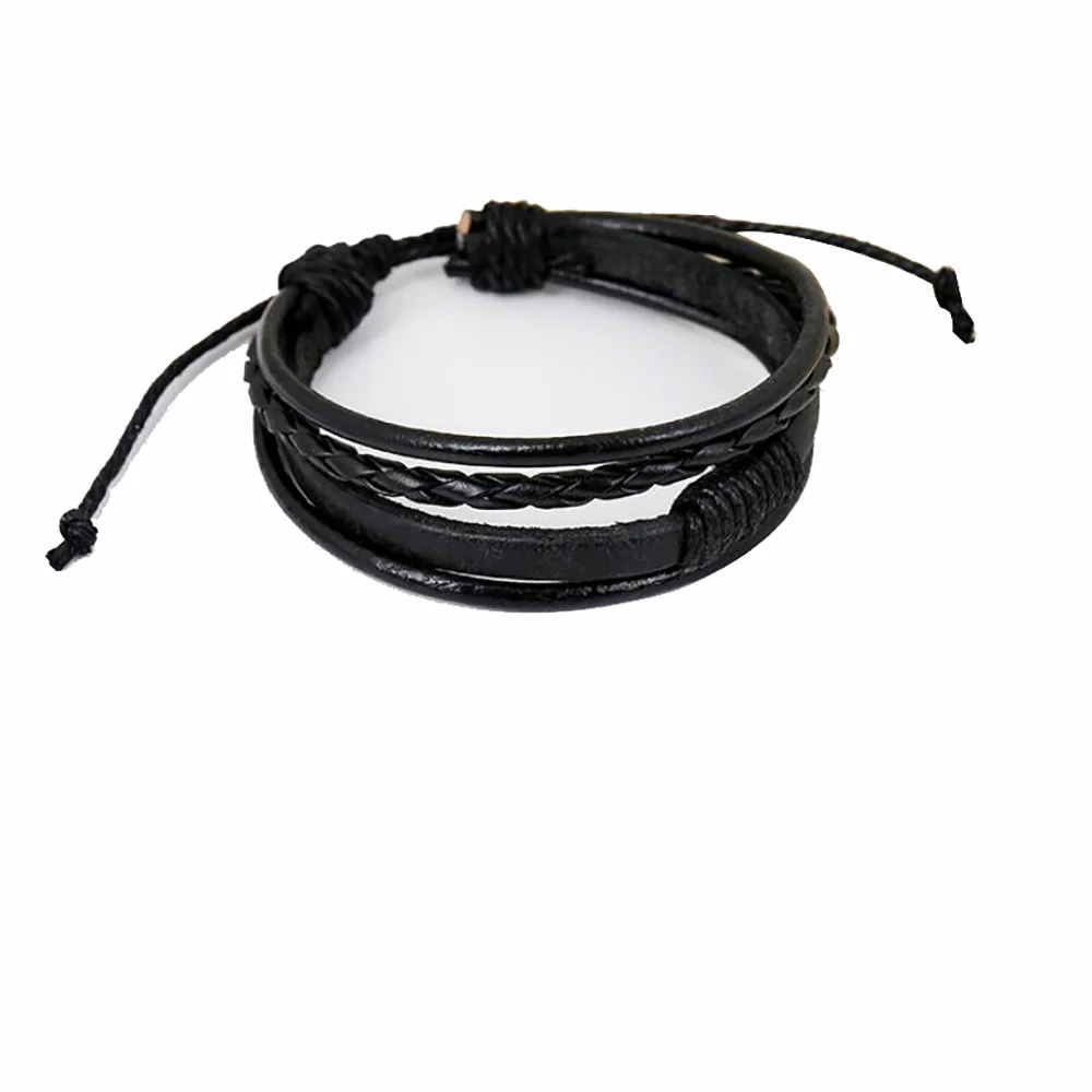 Индивидуальный студенческий плетеный кожаный браслет винтажный выдвижной