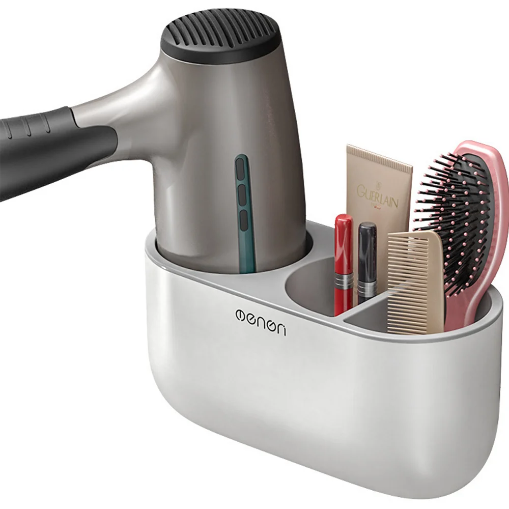 

Bathroom finishing brush hair dryer rack wall-mounted shelf makeup storage nailless hair dryer toothbrush holder T1