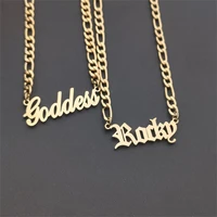 block letter name pendant necklace women men hip hop jewelry personalized nameplate choker necklaces figaro chain custom colar