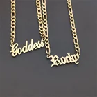 Ожерелье с буквенным именем, ожерелье для женщин и мужчин, ювелирные изделия в стиле хип-хоп, персонализированные ожерелья-чокер с именной табличкой, цепочка на заказ