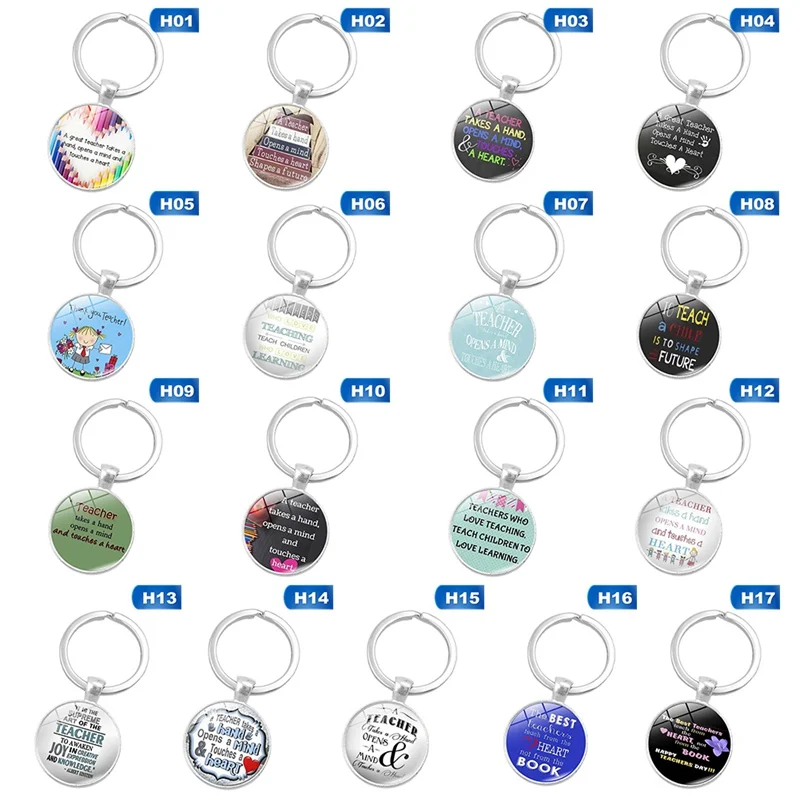 

1pc Thank You Teacher Text Love Keychain Charm Metal Pendant Keyring Quality Bag Car Key Chain Women Fashion Teacher Gift