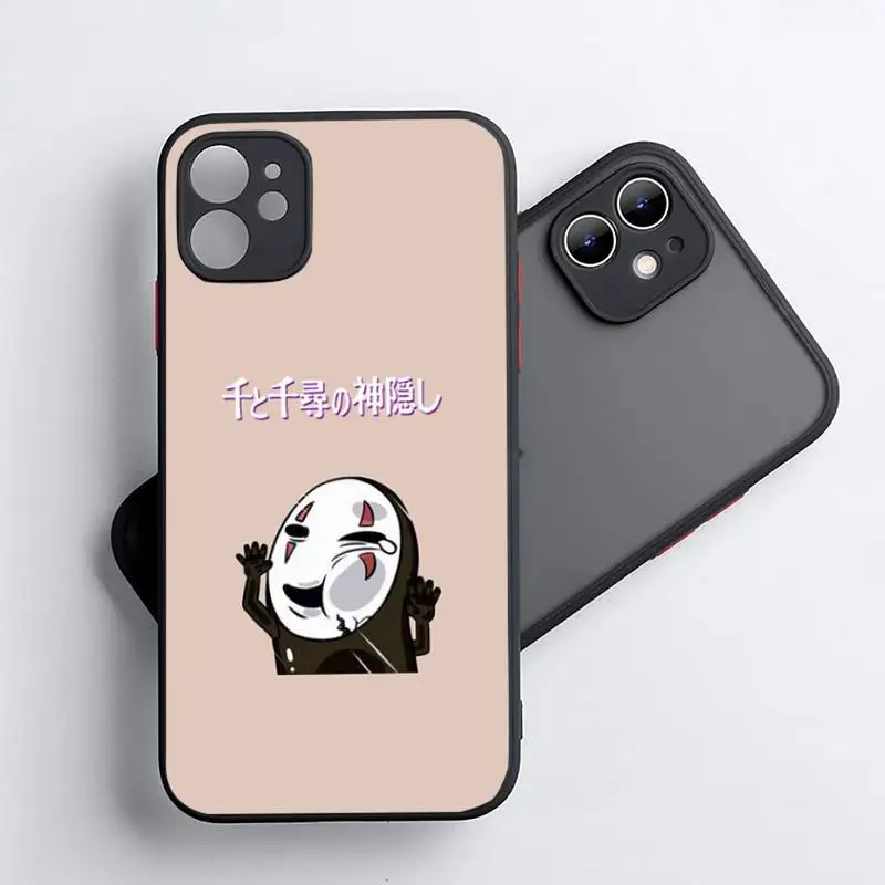 

no face man Spirited Away anime Phone Case Matte Transparent for iPhone 7 8 11 12 s mini pro X XS XR MAX Plus coque