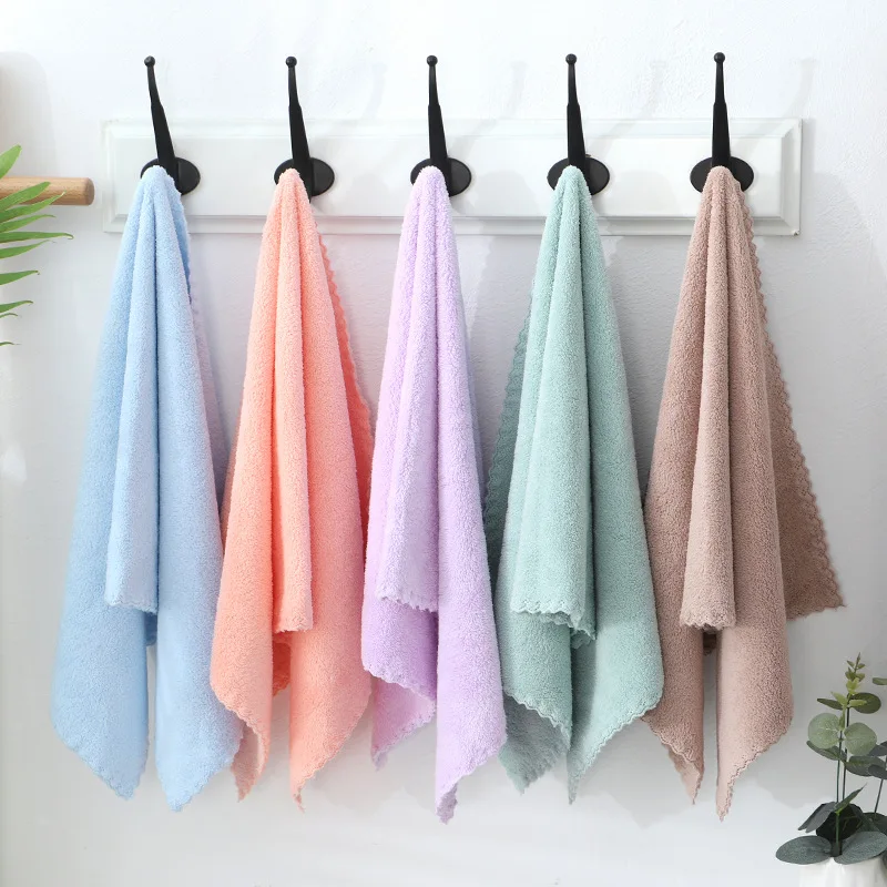 

35x75cm/70x140cm Coral Fleece Towel Bath Towel Solid color Soft Absorbent Face Towel Beach towels 1pcs
