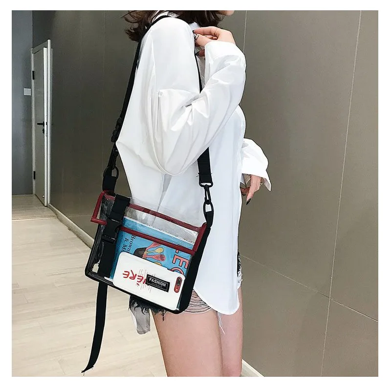 Сумка мессенджер для девушек модная уличная прозрачная универсальная сумка Mar25