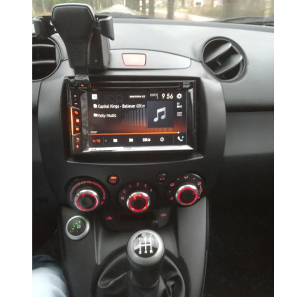 Двойной Din радио фасции для Mazda 2 Demio 2007+ стерео панель тире установка+ ISO Провода адаптер антенны разъем отделка комплект рамки