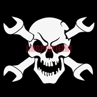 skull with wrench car stickers vinyl motorcycle decal