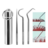 17pcs stainless steel portable toothpick to remove tartar and calculus teeth whitening home oral care dental tools
