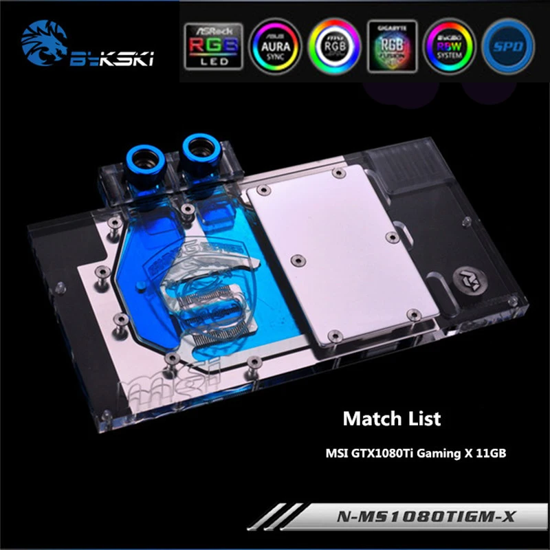 Bykski N MS1080TIGM X полный охват блок GPU воды для MSI GTX1080 GTX1070 GTX1060 видеокарты VGA