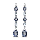 Женские серьги-подвески с натуральным топазом, небесно-голубой топаз, ювелирное изделие из стерлингового серебра 925 пробы