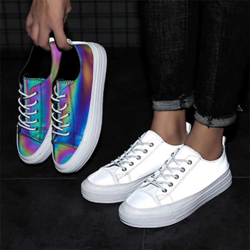 Мужские Светоотражающие кроссовки красочные повседневные туфли стильные